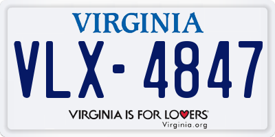 VA license plate VLX4847