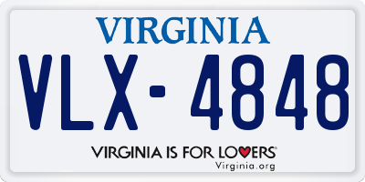 VA license plate VLX4848