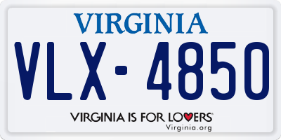 VA license plate VLX4850