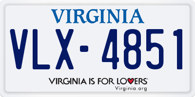 VA license plate VLX4851