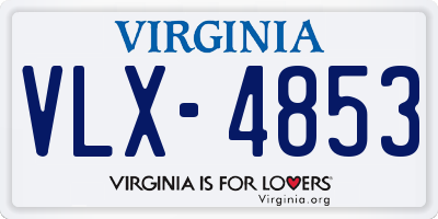 VA license plate VLX4853