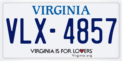 VA license plate VLX4857