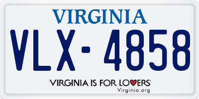 VA license plate VLX4858