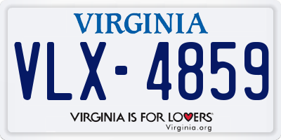 VA license plate VLX4859