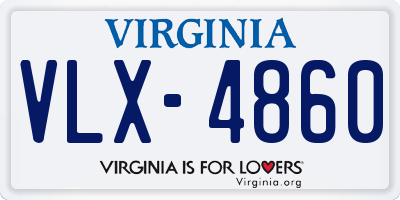 VA license plate VLX4860