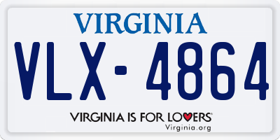 VA license plate VLX4864