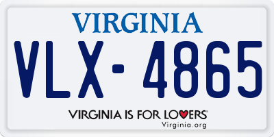 VA license plate VLX4865