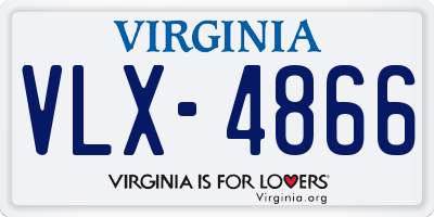 VA license plate VLX4866