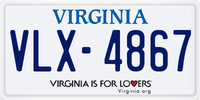 VA license plate VLX4867