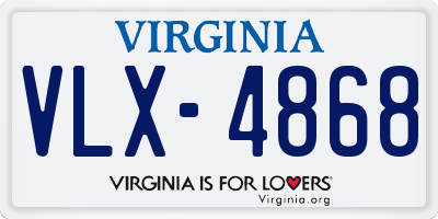 VA license plate VLX4868