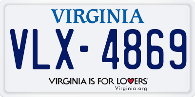 VA license plate VLX4869