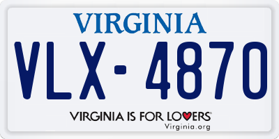 VA license plate VLX4870