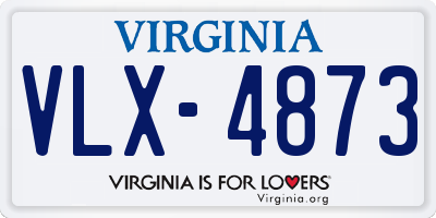 VA license plate VLX4873