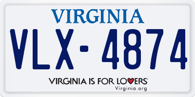 VA license plate VLX4874