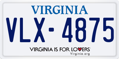 VA license plate VLX4875