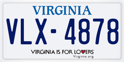 VA license plate VLX4878