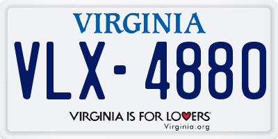 VA license plate VLX4880