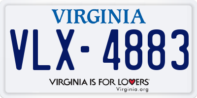 VA license plate VLX4883