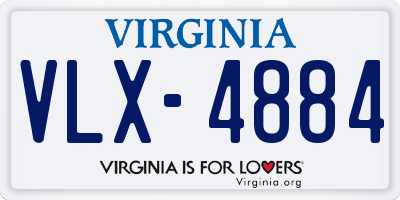 VA license plate VLX4884