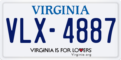 VA license plate VLX4887