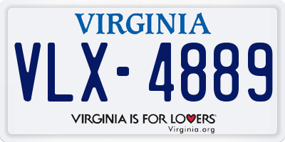 VA license plate VLX4889