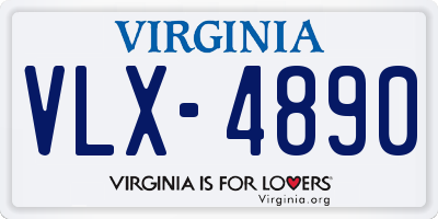 VA license plate VLX4890