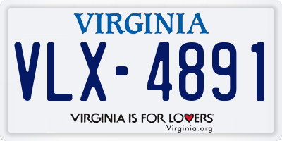 VA license plate VLX4891