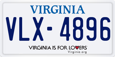 VA license plate VLX4896