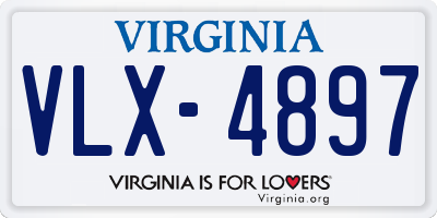 VA license plate VLX4897