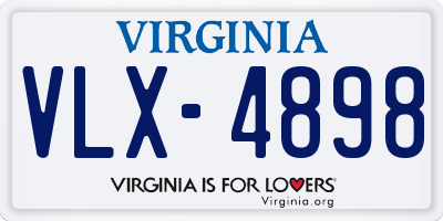 VA license plate VLX4898