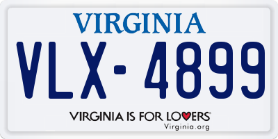 VA license plate VLX4899