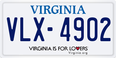 VA license plate VLX4902