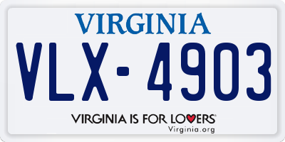 VA license plate VLX4903