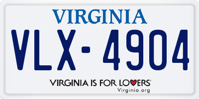 VA license plate VLX4904