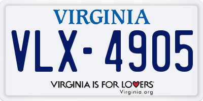 VA license plate VLX4905