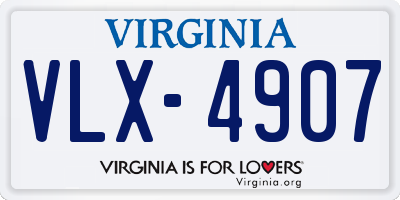 VA license plate VLX4907