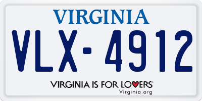 VA license plate VLX4912