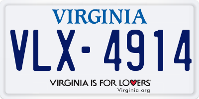 VA license plate VLX4914