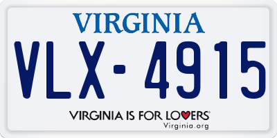 VA license plate VLX4915