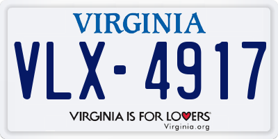 VA license plate VLX4917