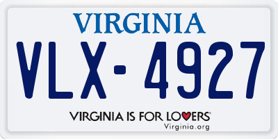 VA license plate VLX4927