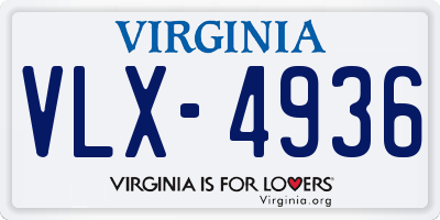 VA license plate VLX4936