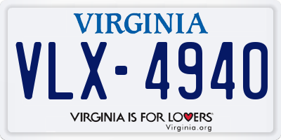 VA license plate VLX4940