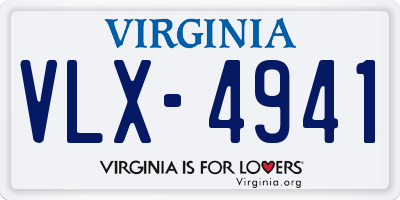 VA license plate VLX4941