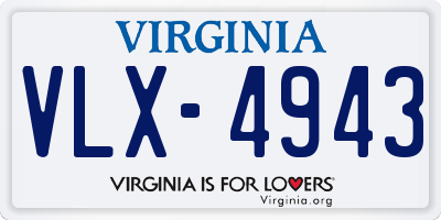 VA license plate VLX4943