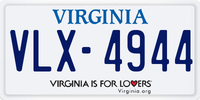 VA license plate VLX4944