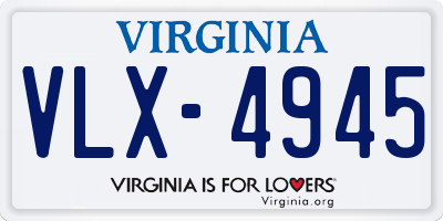 VA license plate VLX4945