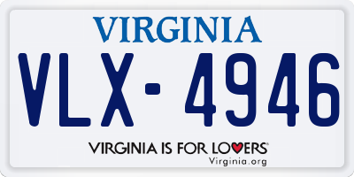 VA license plate VLX4946