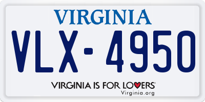 VA license plate VLX4950