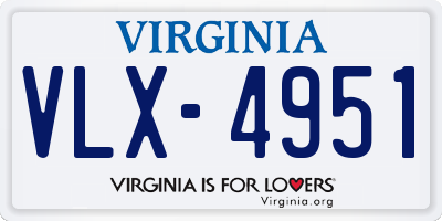 VA license plate VLX4951